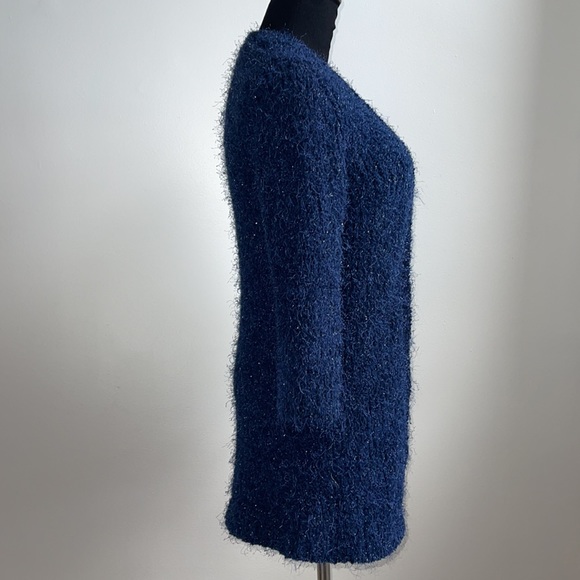 Zara navy eye lash fluffy cardigan - Picture 4 of 6